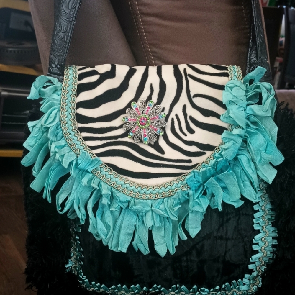 Wild West Collection By Lynnette Furr Fringe Hobo Bag Tooled Shoulder Bag